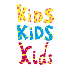 Lettering a word Kids. Vector
