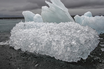 Ice chunks in lake