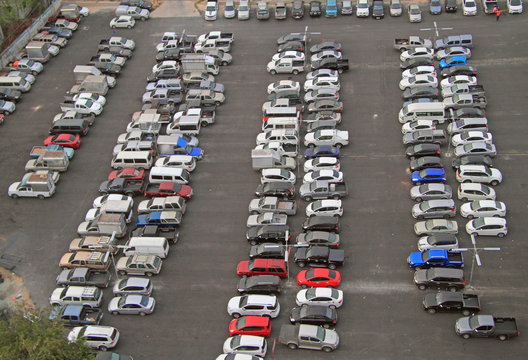 Top view photo of parking lot