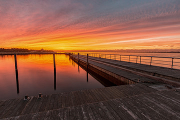 Fototapeta premium Robert Moses Boat Basin sunset