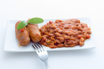 baked beans with sausages