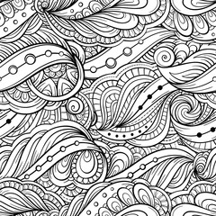 Fantasy decorative ornamental seamless pattern