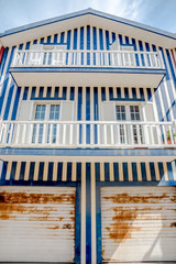 colorful houses in Costa Nova, Aveiro, Portugal