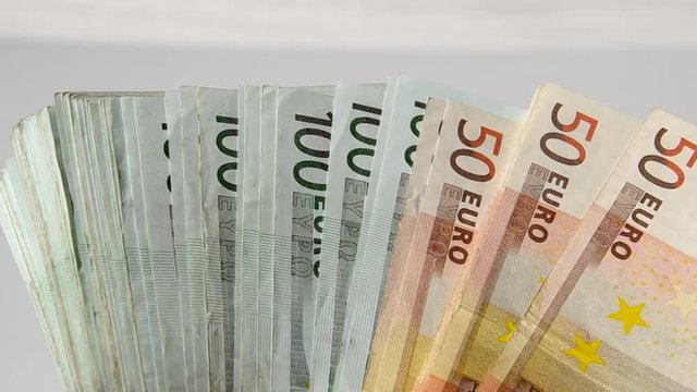 Euro banknotes of different nominal values
