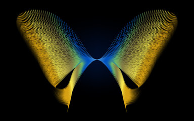 vector abstract metal gradient background, butterfly