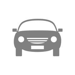 Grey car vector icon on white background
