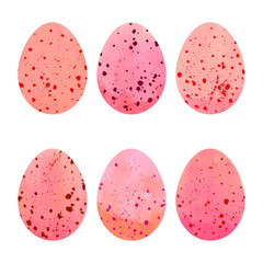 Watercolor Easter eggs set. 