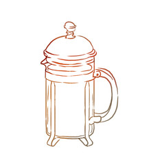 French press with coffee
