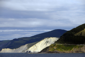 Landscape of wild coast in mutriku