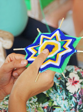 Knitted beautiful mandala