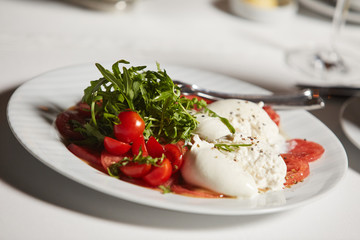 Salad with mozzarella cheese