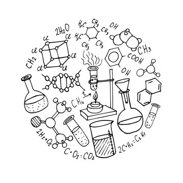 chemistry hand drawn doodles vector illustration Stock Vector | Adobe Stock
