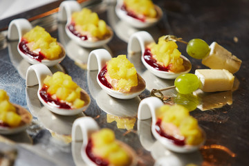 Serving buffet table