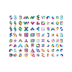 88 Colorful Design Elements,Letter and monogram logo