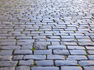 background of old cobblestone pavement.