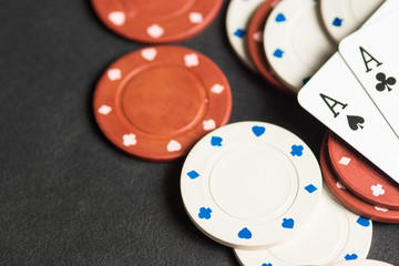 Poker cards and chips concept.