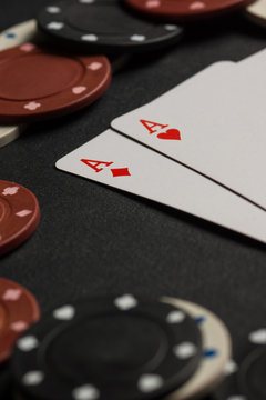 Poker cards and chips concept.