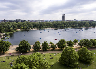 London big hyde park in the city chilling aerial