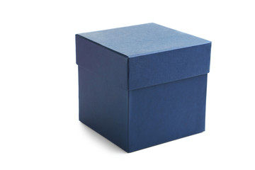 Blue box isolated on a white - obrazy, fototapety, plakaty