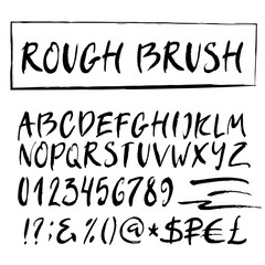 Rough brush vector alphabet