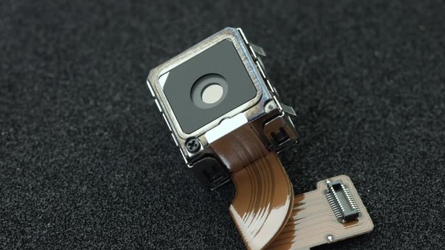 close up shot of a turning micro spy camera
