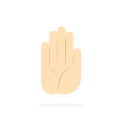 Vector illustration of stop signal sign with hand.