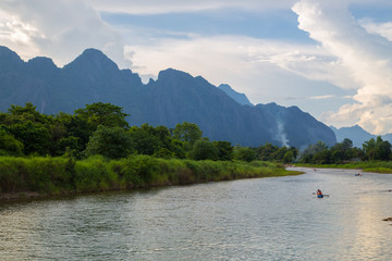 Nam Song river at Vang Vieng, Laos
