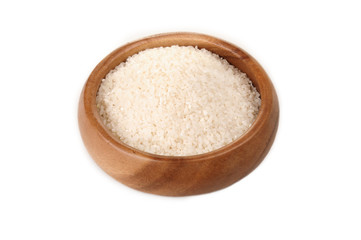 Fototapeta na wymiar broken rice in a wooden bowl. for healthy cooking ingredient