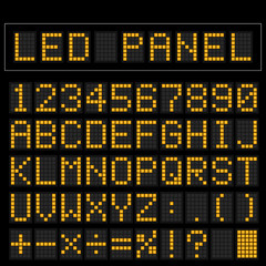 Orange digital squre led font display with sample panel