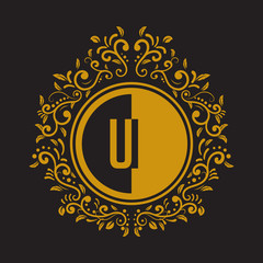 Fototapeta premium INITIAL CIRCLE HALF vintage elegant luxury