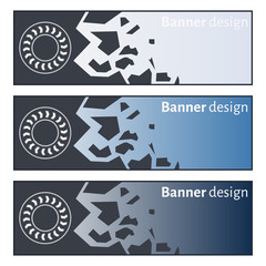 Banner design. Collection of three beautiful colorful banners.