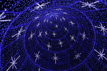 christmas blue lights at night