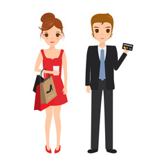 Shopping with credit card.