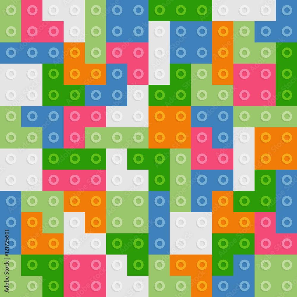 Poster Color constructor blocks seamless pattern