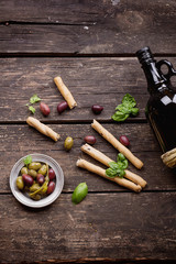 Grissini with olives