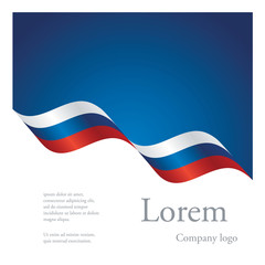 New brochure abstract design modular pattern of wavy flag ribbon of Russia