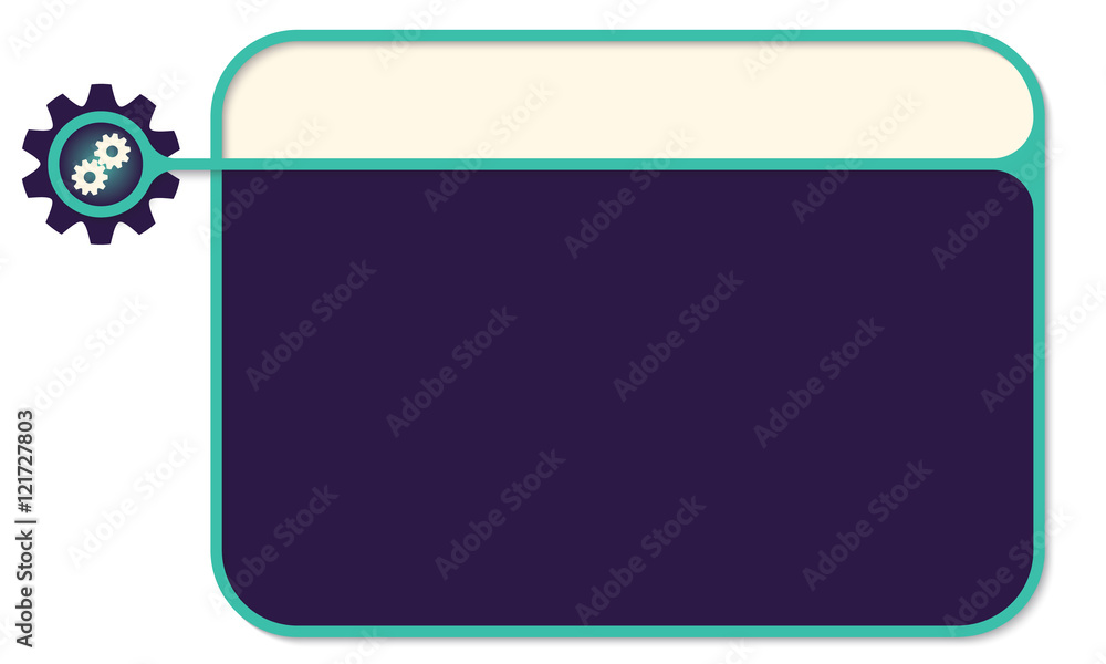 Poster vector text box for your text and cogwheels
