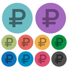 Color Ruble sign flat icons