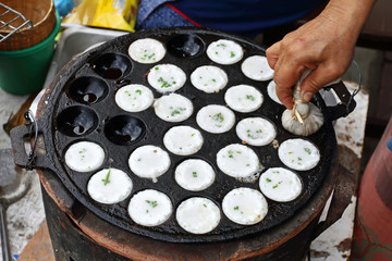Process of cooking Sweet and Savory Grilled Coconut-Rice Hotcake