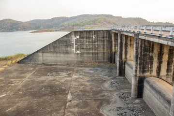 Fototapeta premium cement construction rail of dam