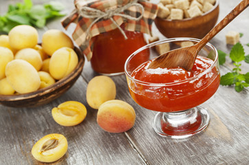 Fresh apricots jam