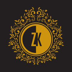 Naklejka premium INITIAL CIRCLE HALF vintage elegant luxury