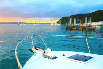Fototapeta premium Sunrise at the Bay of Islands, North Island, New Zealand.