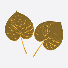 golden autumn leaves watercolor isolated on white background creative abstract modern vector element for design