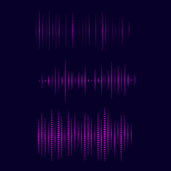 Collection of waveform. Vector illustration for club, radio, party, or the audio technology advertising background.