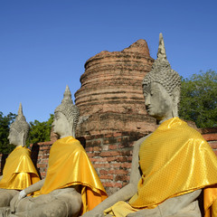 historische buddhistische Tempel und Buddha Statuen