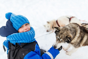 Little girl with husky dog © TravelPhotoBloggers