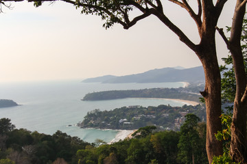 Obraz premium Landscape of Karon view point at Phuket province in Thailand.