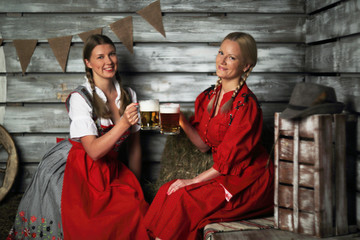 Oktoberfest women with beer