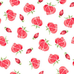 Watercolor flowers. Seamless pattern